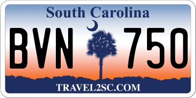 SC license plate BVN750