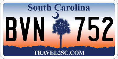SC license plate BVN752