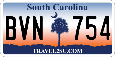 SC license plate BVN754