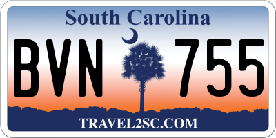 SC license plate BVN755
