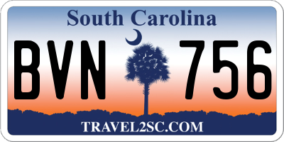 SC license plate BVN756