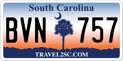 SC license plate BVN757