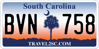 SC license plate BVN758