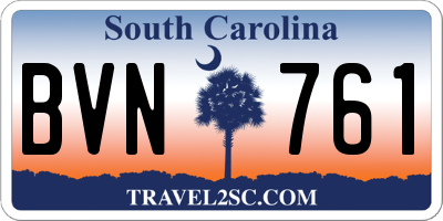 SC license plate BVN761