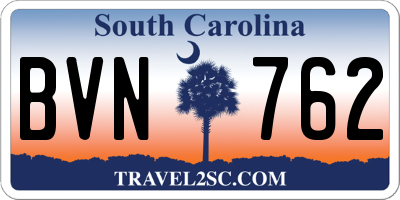 SC license plate BVN762