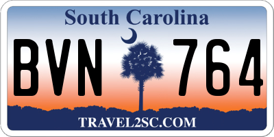 SC license plate BVN764