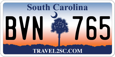 SC license plate BVN765