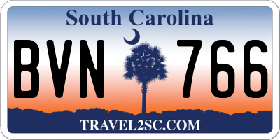 SC license plate BVN766