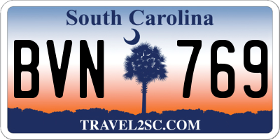 SC license plate BVN769
