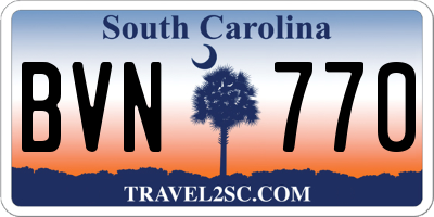 SC license plate BVN770