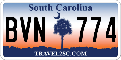 SC license plate BVN774