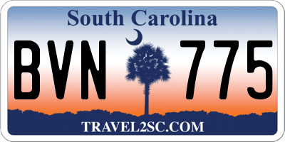SC license plate BVN775