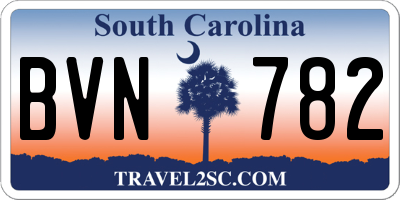 SC license plate BVN782