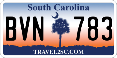 SC license plate BVN783