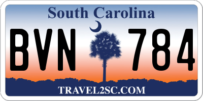 SC license plate BVN784