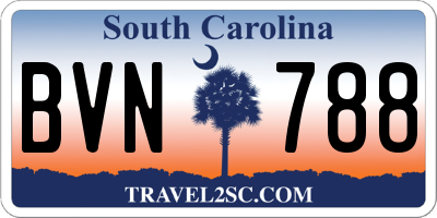 SC license plate BVN788