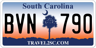 SC license plate BVN790