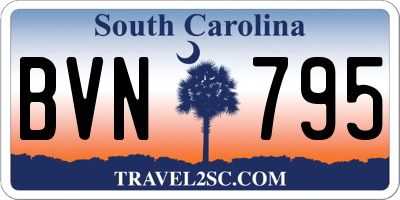 SC license plate BVN795