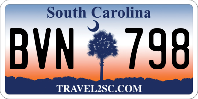 SC license plate BVN798