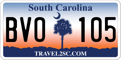 SC license plate BVO105