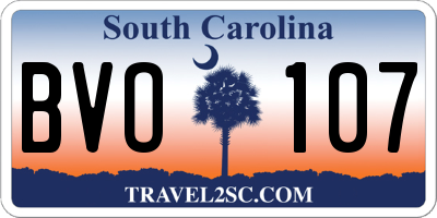 SC license plate BVO107