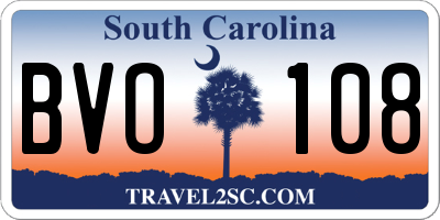 SC license plate BVO108