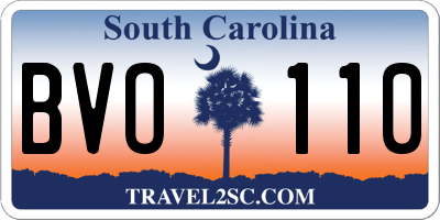 SC license plate BVO110
