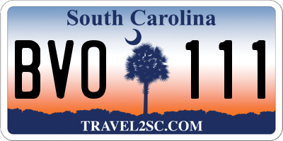 SC license plate BVO111