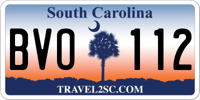 SC license plate BVO112