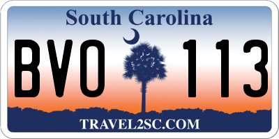 SC license plate BVO113