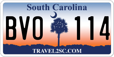 SC license plate BVO114