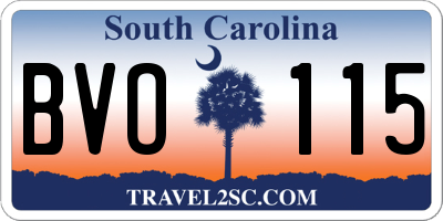 SC license plate BVO115
