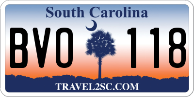 SC license plate BVO118