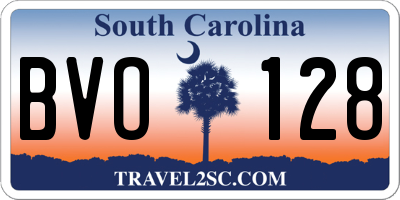 SC license plate BVO128