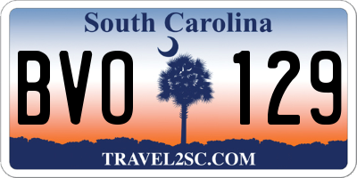 SC license plate BVO129