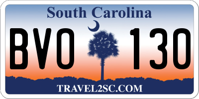 SC license plate BVO130