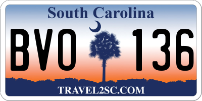 SC license plate BVO136