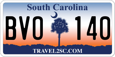 SC license plate BVO140