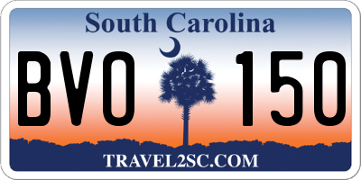 SC license plate BVO150