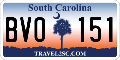 SC license plate BVO151