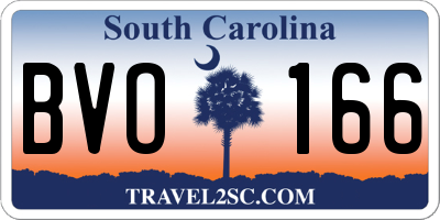 SC license plate BVO166
