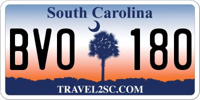 SC license plate BVO180