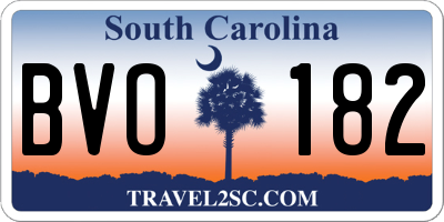 SC license plate BVO182