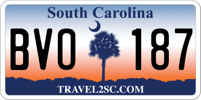 SC license plate BVO187