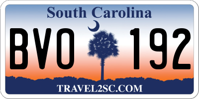 SC license plate BVO192