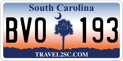 SC license plate BVO193