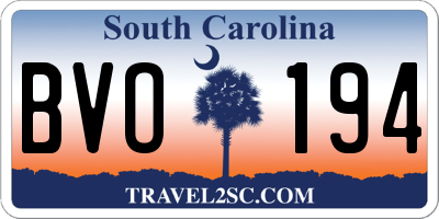 SC license plate BVO194