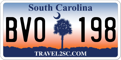 SC license plate BVO198