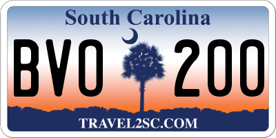 SC license plate BVO200