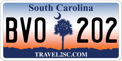 SC license plate BVO202